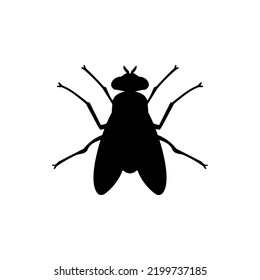 Fly Icon Silhouette Vector Illustration On White Background. Fly vector icon on white background. Flat vector fly icon symbol sign from modern animals collection for mobile concept and web apps design