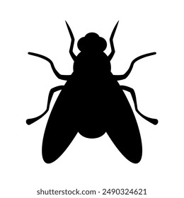 Ilustración vectorial De La Silueta Del Icono De La Mosca Sobre Fondo Blanco. Icono de Vector volador sobre fondo blanco. Icono plano de la mosca del Vector símbolo de la colección moderna de los animales para el concepto móvil y el diseño de los App del Web