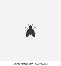 Fly icon silhouette vector illustration

