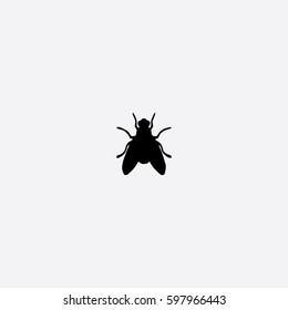 Fly icon silhouette vector illustration

 - Shutterstock ID 597966443