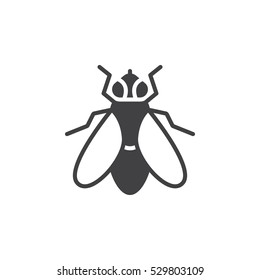 Fly icon vector, filled flat sign, solid pictogram isolated on white. Symbol, logo illustration