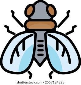 Fly icon for wildlife and nature world