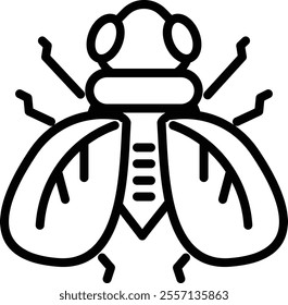 Fly icon for wildlife and nature world