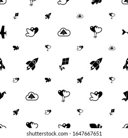 fly icons pattern seamless. Included editable filled Origami, Hobbie, Dove, dove, rocket, balloons, spaceship, Aeromodeling icons. fly icons for web and mobile.