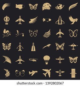 Fly icons set. Simple style of 36 fly vector icons for web for any design