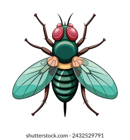 Fly Illustration on White Background