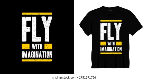 volar con diseño de camisetas de tipografía imaginativa