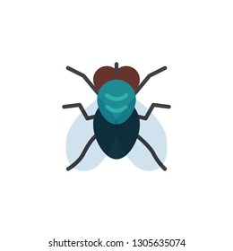 Fly insect flat icon, vector sign, colorful pictogram isolated on white. Fly pest symbol, logo illustration. Flat style design