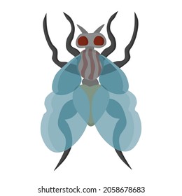insecto de mosca dañino. ilustración de pantalla plana vectorial