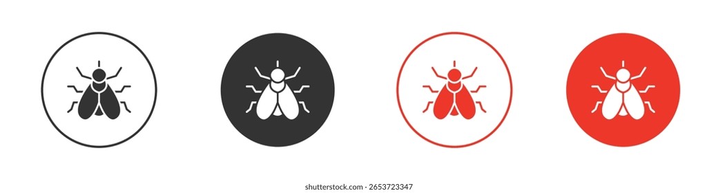 Fly insect icon for logo, vector sign symbol for design