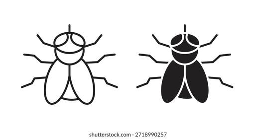 Icono del insecto de la mosca para el App móvil, diseños editables