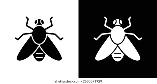 Fly insect icon in solid flat trendy design style.