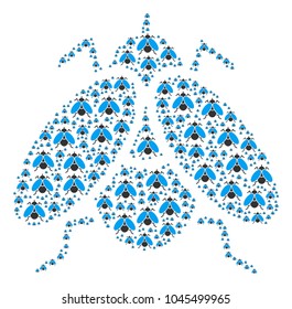 Fly Insect illustration organized in the shape of fly insect icons. Vector iconized composition designed with simple elements.