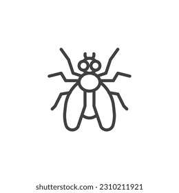 Icono de línea de insecto de vuelo. signo de estilo lineal para concepto móvil y diseño web. Icono de vector de contorno de volante. Símbolo, ilustración del logotipo. Gráficos vectoriales