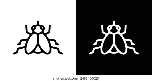 Fly insect line icon vector illustration set.