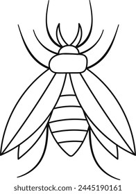 Fly Insect Lined Vector Illustration