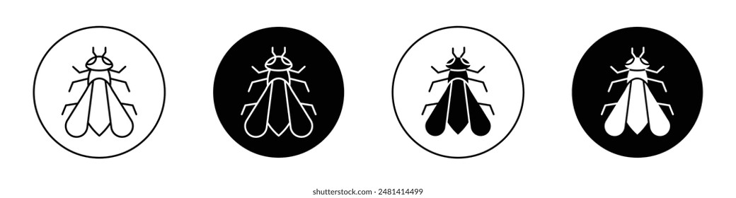 Fly insect outlined icon vector collection.
