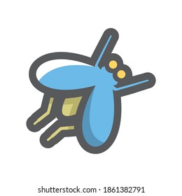 Fly Insect Parasite Vector icon Cartoon illustration