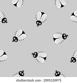 fly insect seamless pattern background vector illustration.