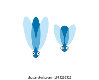 Fly insect in the style of flat. Vector illustration.