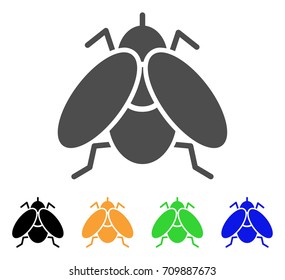 Fly Insect vector icon. Style is a flat graphic symbol in gray, black, yellow, blue, green color variants. Designed for web and mobile apps.