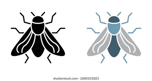 Fly insect web vector icons set