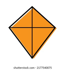 Fly kite icon, hobby outdoor activity symbol, wind air game vector illustration .