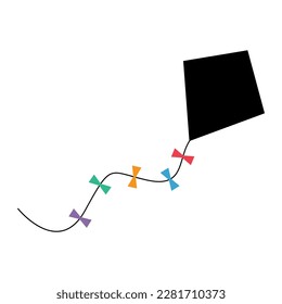 Fly kite icon, hobby outdoor activity symbol, wind air game vector illustration .