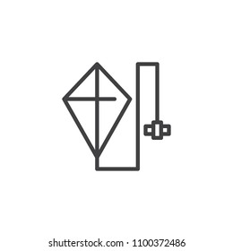 Fly Kite outline icon. linear style sign for mobile concept and web design. Paper kite simple line vector icon. Symbol, logo illustration. Pixel perfect vector graphics