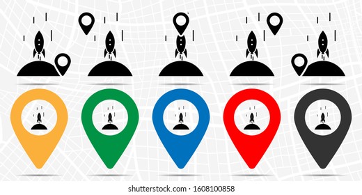 Fly, launch icon in location set. Simple glyph, flat illustration element of business theme icons