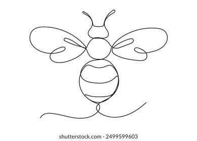 Fly Line Art. Abstract Fly Insect Silhouette Outline Doodle Contour Hand Drawn Illustration. Curve Line Symbol Icon. Editable Thin vector Stroke. Continuous Line Sketch Line Art Fly Insect