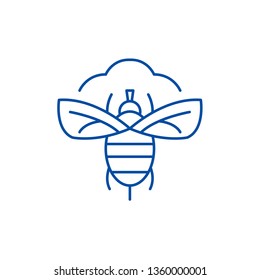 Fly line icon concept. Fly flat  vector symbol, sign, outline illustration.
