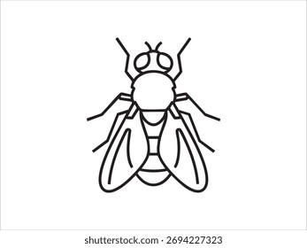 Fly line icon, outline vector sign, linear pictogram isolated on white. Symbol, logo illustration