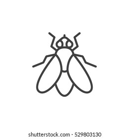 Fly Line Icon, Outline Vector Sign, Linear Pictogram Isolated On White. Symbol, Logo Illustration