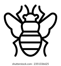 Fly line icon, pest control concept, Flea sign on white background, bloodsucker parasites icon in outline style mobile concept web design. Vector graphics.
