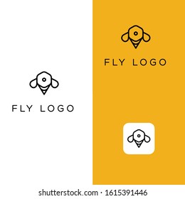 Fly logo design that looks like honeybee , housefly and other insects.
