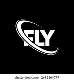 FLY logo. FLY letter. FLY letter logo design. Initials FLY logo linked with circle and uppercase monogram logo. FLY-typography for technology, business and real estate brand.