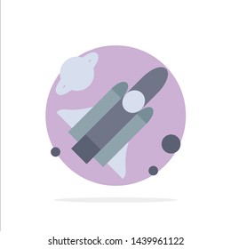 Fly, Missile, Science Abstract Circle Background Flat color Icon