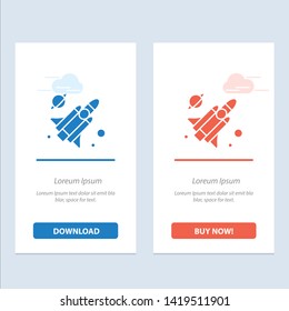 Fly, Missile, Science  Blue and Red Download and Buy Now web Widget Card Template