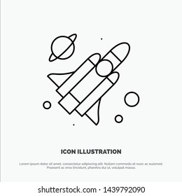 Fly, Missile, Science Line Icon Vector