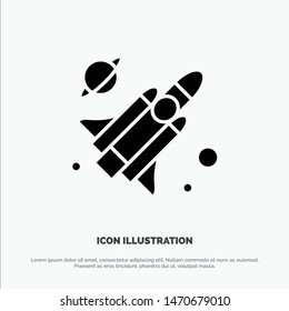 Fly, Missile, Science solid Glyph Icon vector. Vector Icon Template background