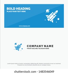 Fly, Missile, Science SOlid Icon Website Banner and Business Logo Template