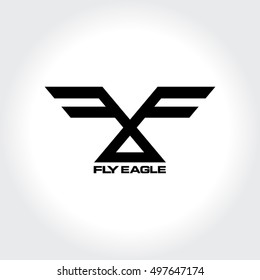 Fly Modern Typography. Monochrome Vector illustration