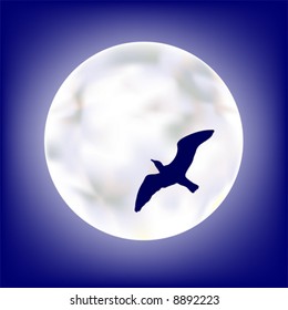 Fly to the Moon vector is hand drawn, uses a gradient mesh, and is in AI-EPS8 format.  It is original artwork.