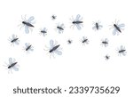 Fly mosquito bite insect pest abstract banner concept. Vector graphic design illustration
