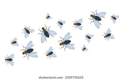 Fly mosquito bite insect pest abstract banner concept. Vector graphic design illustration
