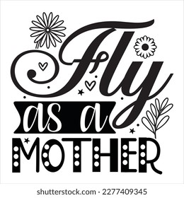 Volar como madre - ilustración retro vectorial. Imagen aislada sobre fondo blanco. La imitación al estilo de un libro de historietas.