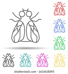 fly multi color style icon. Simple thin line, outline vector of pest control and insect icons for ui and ux, website or mobile application
