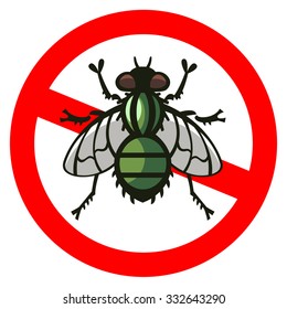 fly nasty parasite vector illustration - set of household pests in pure style