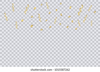 Fly out Confetti template with transparent background. Festive and birthday background